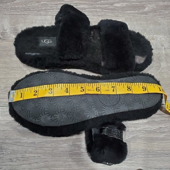 UGG Australia Fuzzy Yeah Slide Slippers Soft Sheepskin Shearling Slip Ons Size 8 - Picture 12 of 13